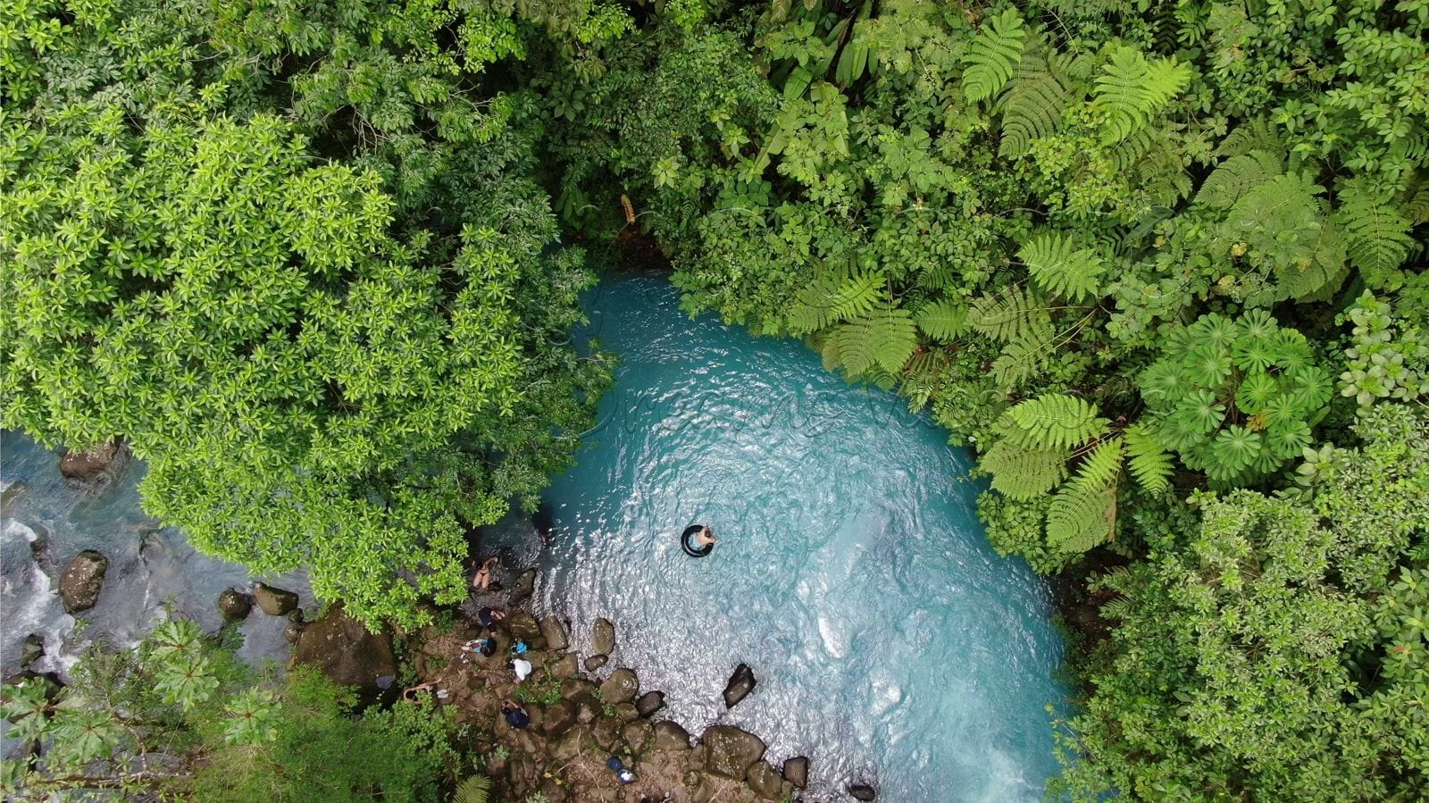 Río Celeste blue river swim tour Guanacaste