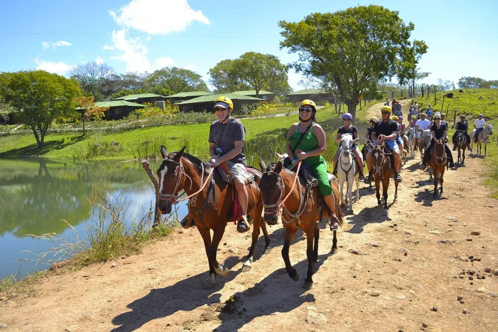 Horseback riding on forest trails at Buena Vista, Rincón de la Vieja, Costa Rica