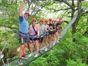 Hanging bridge on a canopy tour, Guanacaste, Costa Rica