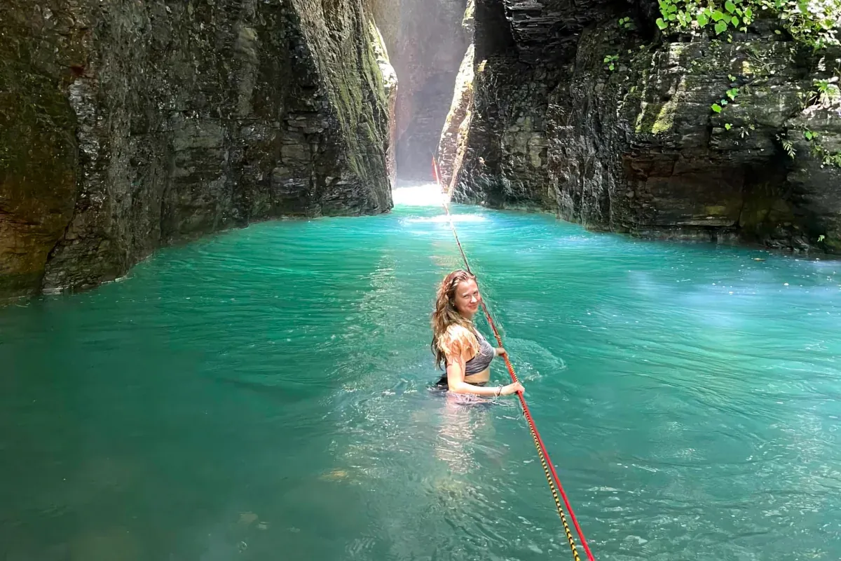 Swimming through the La Leona canyon, Guanacaste, Costa Rica