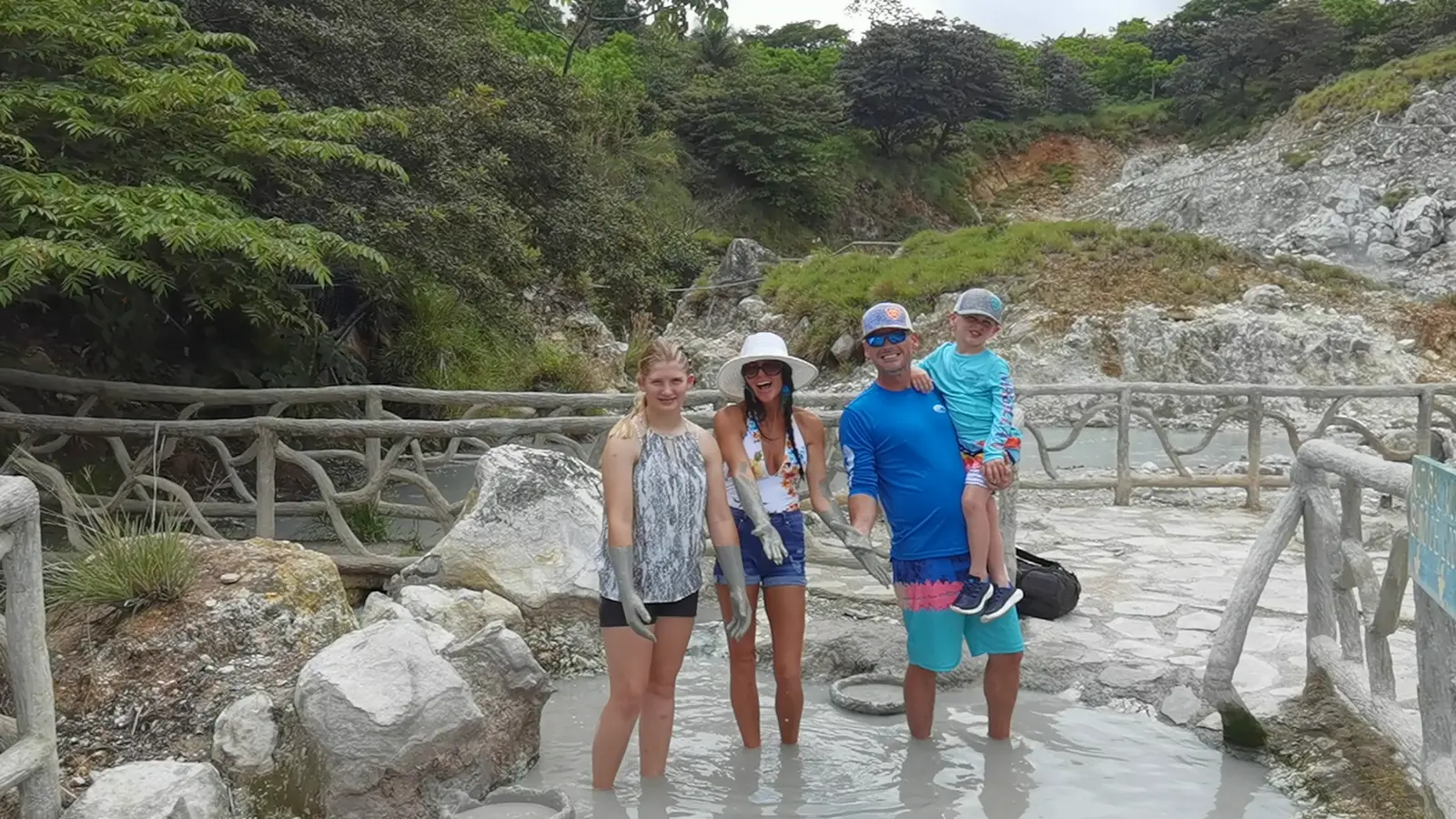 Family Mud Bath at Miravalles, Guanacaste