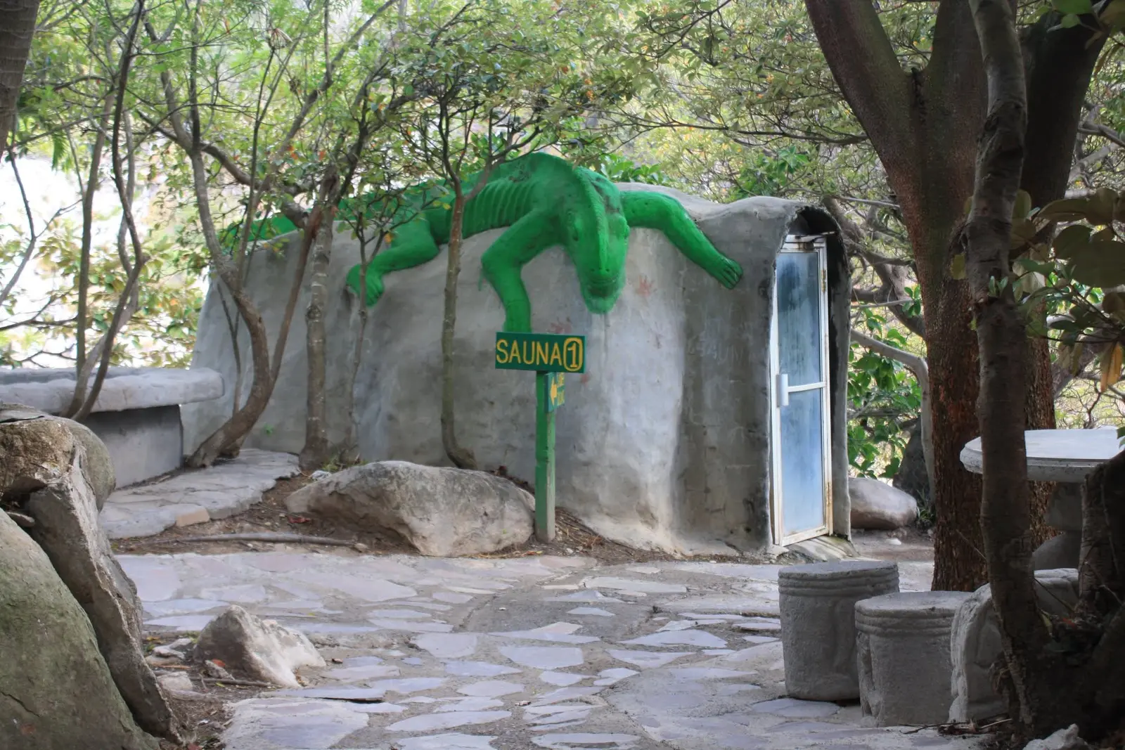 Natural sauna hut at the Miravalles hot springs, Guanacaste, Costa Rica