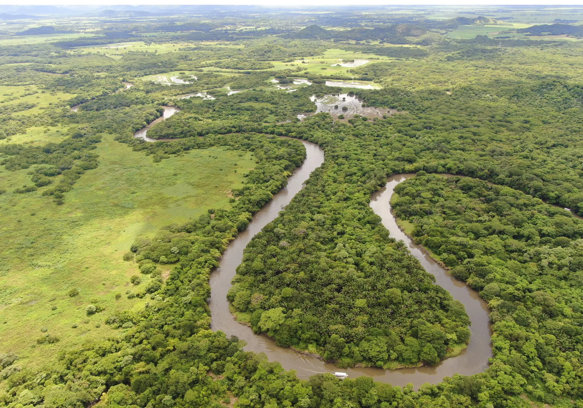 Aerial view of the Palo Verde wetlands, Guanacaste, Costa Rica