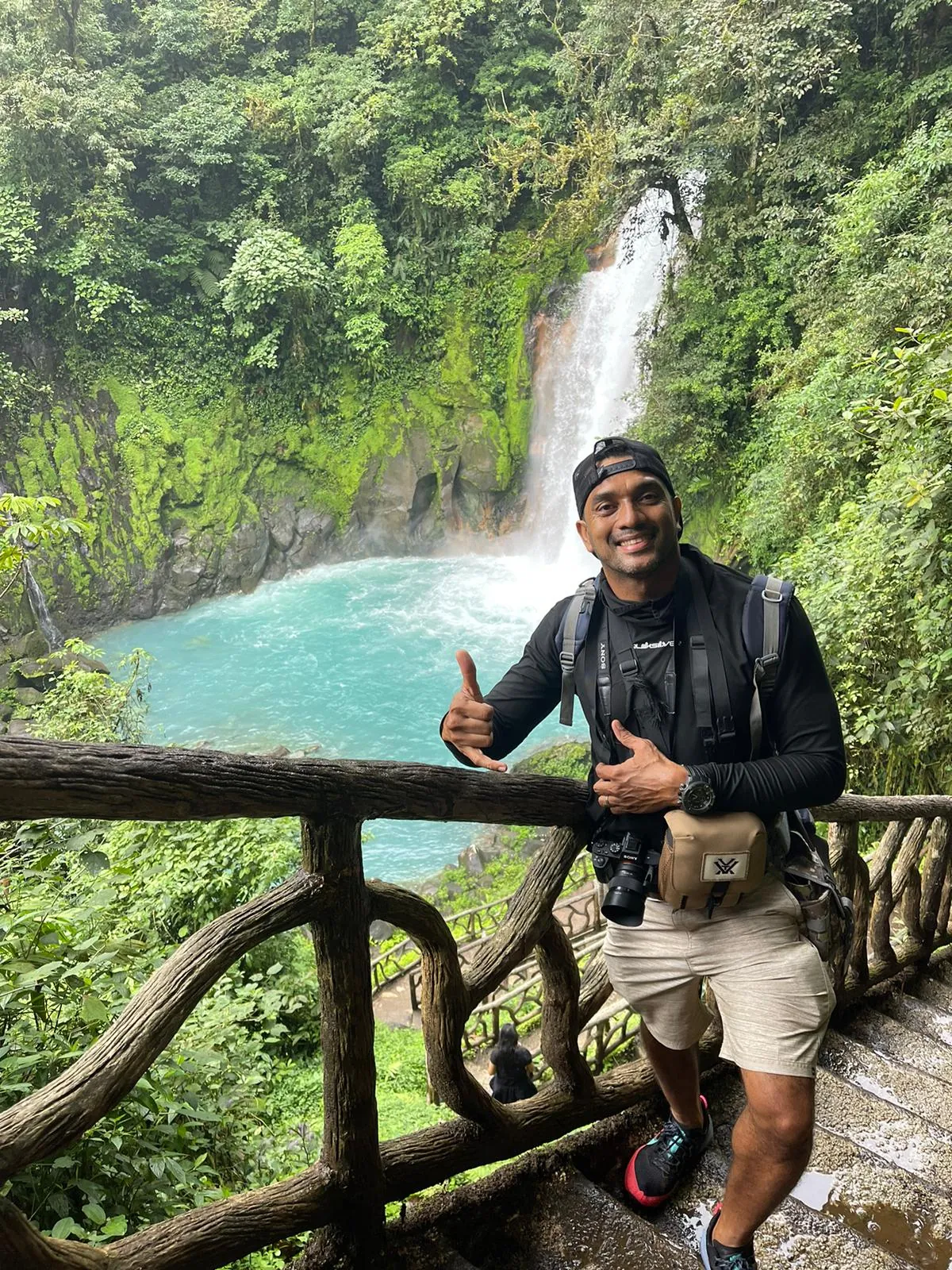Miller Contreras, founder and lead naturalist guide at a Costa Rica waterfall — Guanadreams CR