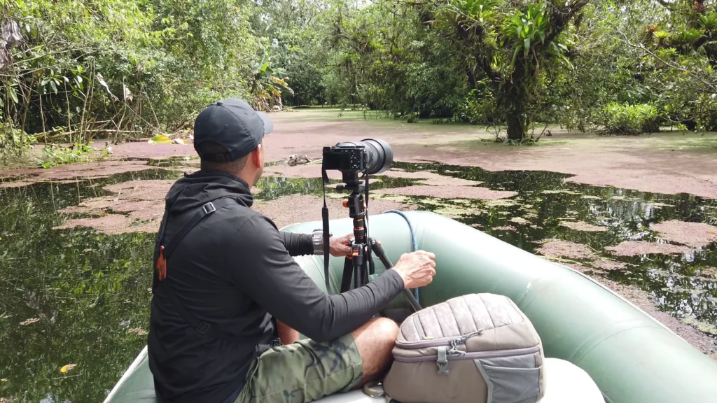 Wildlife photography from a raft on a Costa Rica wetland during a private Guanadreams CR safari float tour