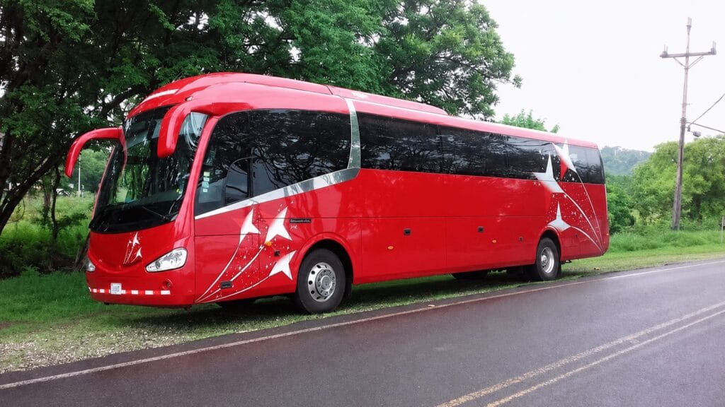 50-passenger coach for large group transfers, Guanacaste
