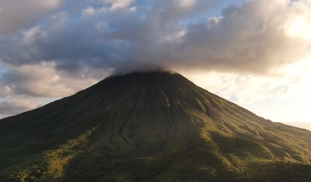 Arenal Volcano at sunset near La Fortuna, Alajuela, Costa Rica