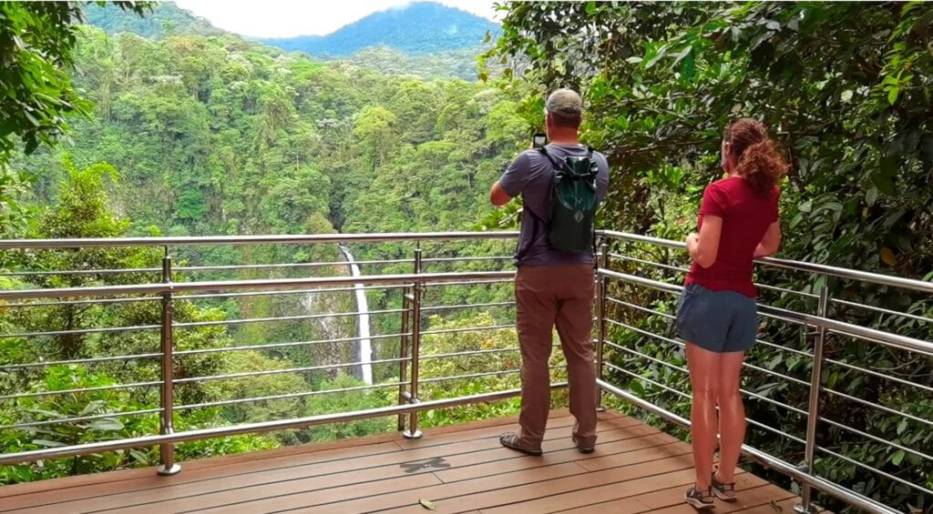 Viewing platform at the top of La Fortuna Waterfall, Costa Rica