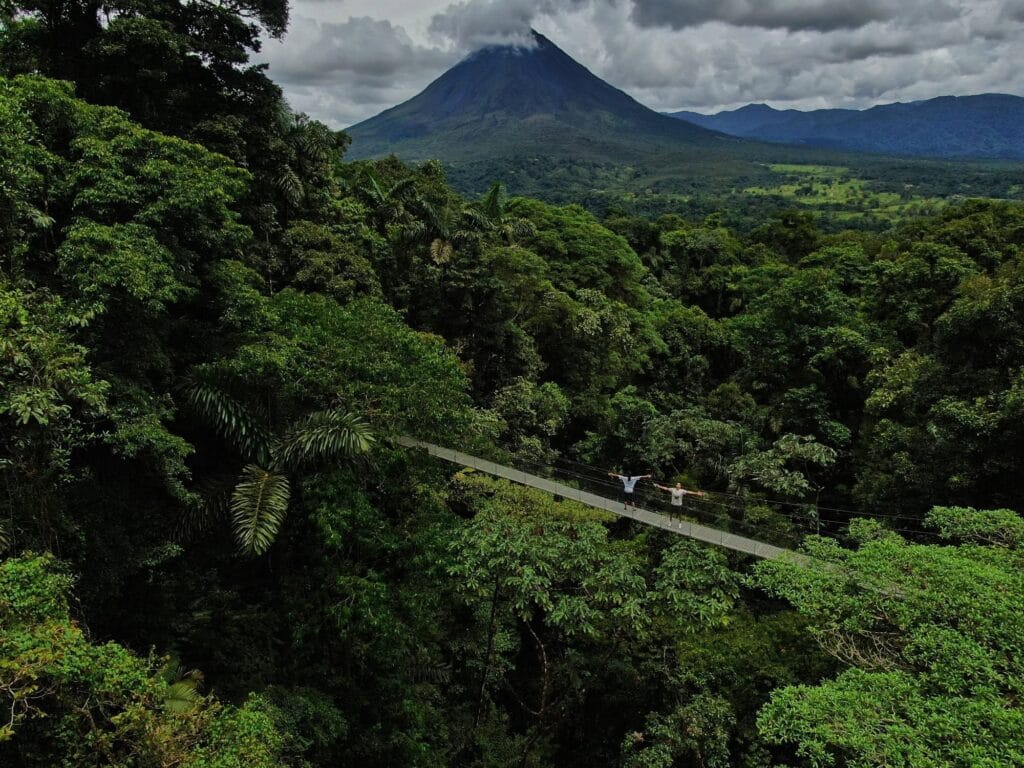 Mistico hanging bridges over the rainforest near Arenal, Costa Rica